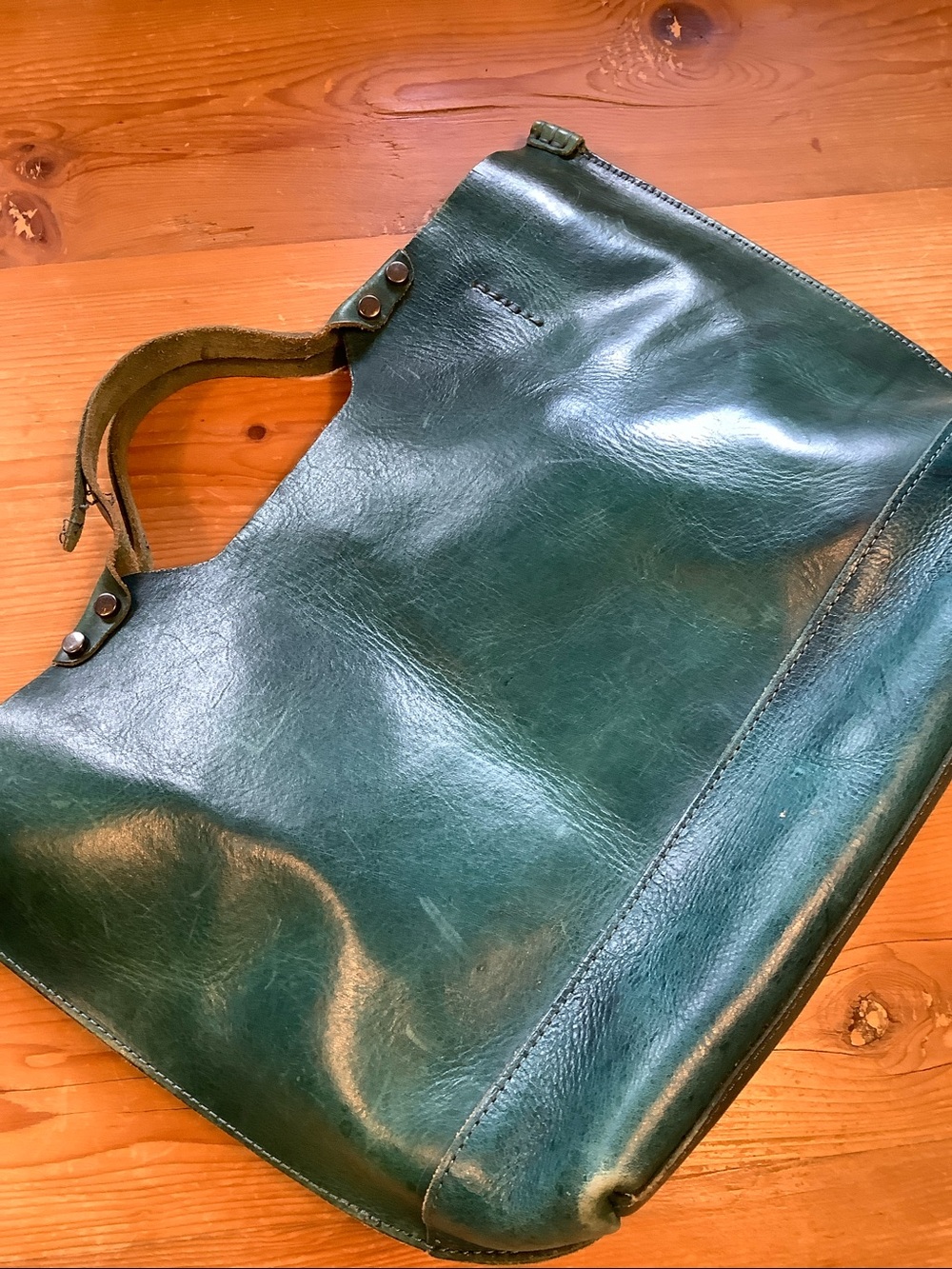 Old Trend Turquoise Blue Green Satchel Tote Bag